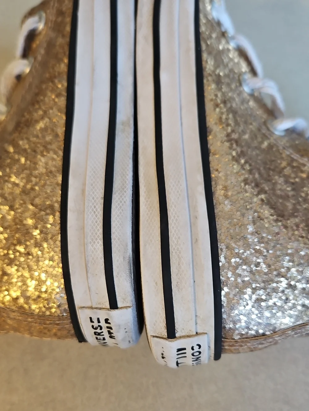 Youth Gold High Top Converse Sneakers